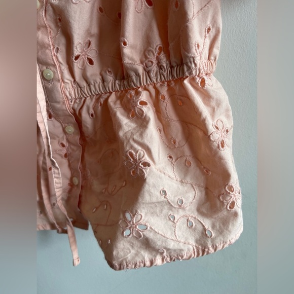 American Eagle Peach Eyelet Puff Sleeve Top - Small - Picture 5 of 8